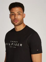 Tommy Hilfiger T-Shirt BIG RWB HILFIGER TEE mit Logo Schwarz/Braun/Silber/Orange