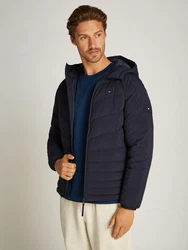 Tommy Hilfiger Steppjacke MIX QUILT HOODED JACKET mit Raglanärmeln blau