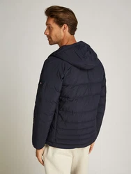 Tommy Hilfiger Steppjacke MIX QUILT HOODED JACKET mit Raglanärmeln blau