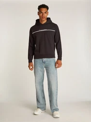 Calvin Klein Sweatshirt SPLIT LINE LOGO HOODIE Dunkelbraun/Schwarz/Braun/Gelb