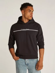 Calvin Klein Sweatshirt SPLIT LINE LOGO HOODIE Dunkelbraun/Schwarz/Braun/Gelb