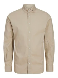 JACK & JONES Hemd 'JPRBLAJaxon' Khaki/Beige/Weiß