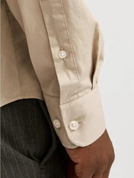 JACK & JONES Hemd 'JPRBLAJaxon' Khaki/Beige/Weiß