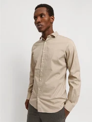 JACK & JONES Hemd 'JPRBLAJaxon' Khaki/Beige/Weiß