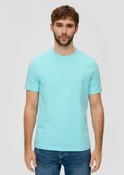 s.Oliver Kurzarmshirt T-Shirt mit Crew Neck Hellblau/Türkis/Grün/Blau