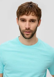 s.Oliver Kurzarmshirt T-Shirt mit Crew Neck Hellblau/Türkis/Grün/Blau