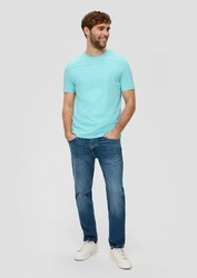 s.Oliver Kurzarmshirt T-Shirt mit Crew Neck Hellblau/Türkis/Grün/Blau