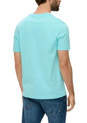 s.Oliver Kurzarmshirt T-Shirt mit Crew Neck Hellblau/Türkis/Grün/Blau