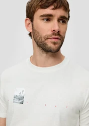s.Oliver T-Shirt Kurzarmshirt Weiß/Creme/Khaki/Hellblau