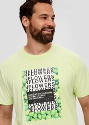 s.Oliver Kurzarmshirt Jerseyshirt mit Artwork Neonfarben/Grün/Hellgrün
