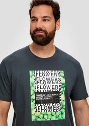 s.Oliver Kurzarmshirt Jerseyshirt mit Artwork Lila/Dunkelgrün/Braun/Blau/Grün