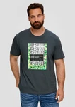 s.Oliver Kurzarmshirt Jerseyshirt mit Artwork Lila/Dunkelgrün/Braun/Blau/Grün