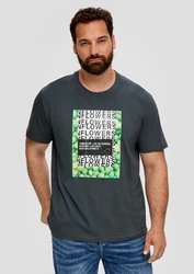 s.Oliver Kurzarmshirt Jerseyshirt mit Artwork Lila/Dunkelgrün/Braun/Blau/Grün