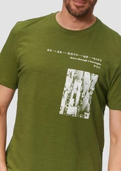 s.Oliver Kurzarmshirt Printshirt Dunkelgrün/Grün