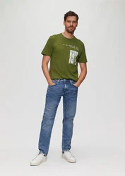 s.Oliver Kurzarmshirt Printshirt Dunkelgrün/Grün