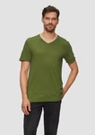 s.Oliver T-Shirt mit V-Ausschnitt Dunkelgrün/Grün