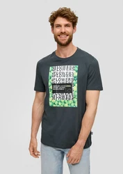 s.Oliver T-Shirt mit Frontprint Artwork Dunkelgrün/Grün