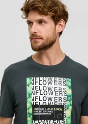 s.Oliver T-Shirt mit Frontprint Artwork Dunkelgrün/Grün