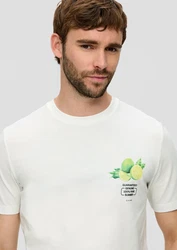 s.Oliver T-Shirt mit Frontprint Artwork Weiß/Creme/Gelb