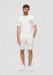 s.Oliver T-Shirt mit Frontprint Artwork Weiß/Creme/Gelb