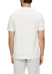 s.Oliver T-Shirt mit Frontprint Artwork Weiß/Creme/Gelb