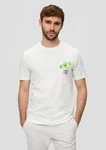s.Oliver T-Shirt mit Frontprint Artwork Weiß/Creme/Gelb