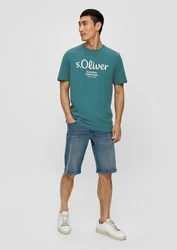 s.Oliver Kurzarmshirt T-Shirt Label-Print Artwork 