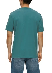 s.Oliver Kurzarmshirt T-Shirt Label-Print Artwork 