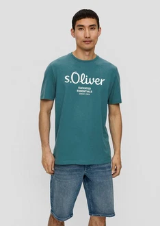 s.Oliver Kurzarmshirt T-Shirt Label-Print Artwork s.Oliver Kurzarmshirt T-Shirt Label-Print Artwork