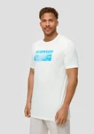 s.Oliver Kurzarmshirt Crew-Neck-Shirt Frontprint Weiß/Hellblau/Türkis/Gelb/Creme