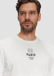 s.Oliver Kurzarmshirt T-Shirt mit Frontprint Artwork Hellgrün/Grau/Weiß/Hellblau/Silber