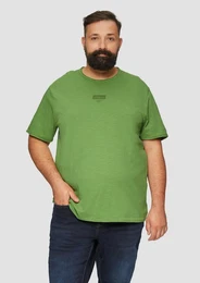 Kurzarmshirt T-Shirt mit Flammgarnstruktur Artwork