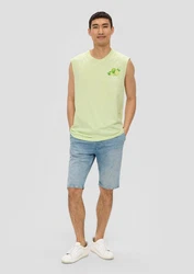 s.Oliver Shirttop Tanktop mit Frontprint Artwork Hellgrün/Grün/Neonfarben/Gelb