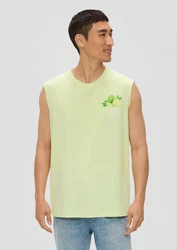 s.Oliver Shirttop Tanktop mit Frontprint Artwork Hellgrün/Grün/Neonfarben/Gelb
