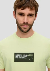 s.Oliver Kurzarmshirt T-Shirt Artwork Hellgrün/Grün/Neonfarben