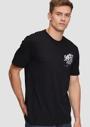 QS Kurzarmshirt mit Brustprint Schwarz/Dunkelblau/Grau/Grün