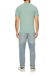 s.Oliver Kurzarmshirt T-Shirt mit Logostickerei Grün/Hellgrün/Türkis