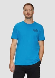 s.Oliver Kurzarmshirt T-Shirt mit Logo-Motiven Hellblau/Blau/Türkis