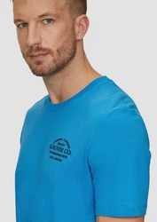s.Oliver Kurzarmshirt T-Shirt mit Logo-Motiven Hellblau/Blau/Türkis
