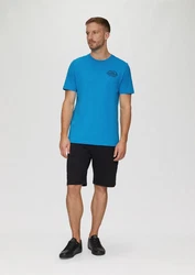 s.Oliver Kurzarmshirt T-Shirt mit Logo-Motiven Hellblau/Blau/Türkis
