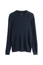 Rundhalspullover Regular Fit Rundhalspullover mit Strukturmuster (1-tlg)