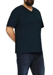 s.Oliver T-Shirt mit Logo und V-Ausschnitt Dunkelblau/Braun/Türkis/Blau/Hellblau