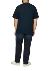 s.Oliver T-Shirt mit Logo und V-Ausschnitt Dunkelblau/Braun/Türkis/Blau/Hellblau