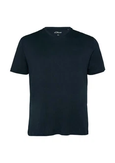 s.Oliver T-Shirt mit Logo und V-Ausschnitt