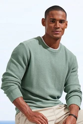 John Devin Strickpullover Grün/Hellgrün