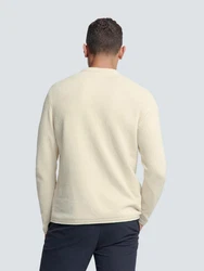 NO EXCESS Rundhalspullover No Excess Rundhals-Pullover Khaki/Beige/Creme/Gelb/Weiß