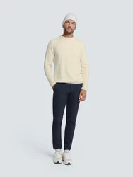 NO EXCESS Rundhalspullover No Excess Rundhals-Pullover Khaki/Beige/Creme/Gelb/Weiß