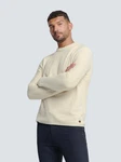 NO EXCESS Rundhalspullover No Excess Rundhals-Pullover Khaki/Beige/Creme/Gelb/Weiß