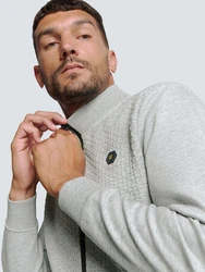 NO EXCESS Sweatshirt mit Vollreißverschluss Grau/Khaki/Hellgrau/Hellblau