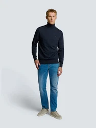 NO EXCESS Rundhalspullover Dunkelblau/Rot